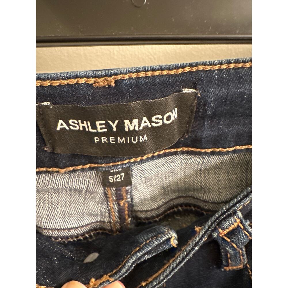 Ashley Mason Jeans 5/27 Flare Denim Floral Embroidered Boho Festival Y2K Retro - Picture 5 of 9